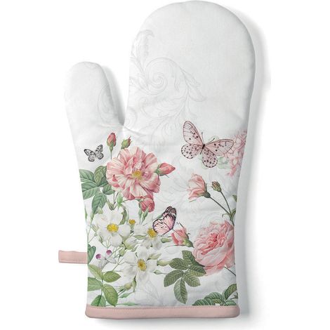 Gant de cuisine fleurs roses et papillons Ambiente 18 x 30 cm
