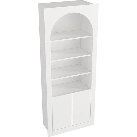Bibliothèque avec 4 niches et 2 portes - Blanc - CYMORA (1/5)