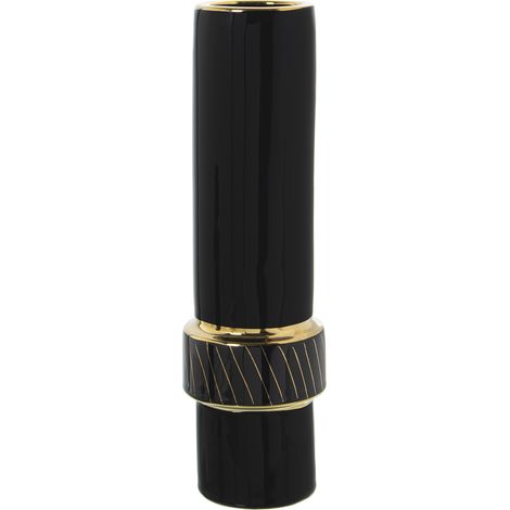 Vase Céramique Noir/Or °11X38 Cm (1/2)