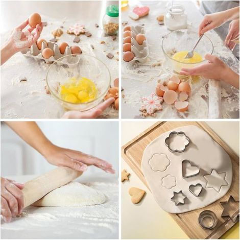 Emporte-pieces - Acier Inoxydable Alimentaire - Formes Etoile Cercle Coeur Fleur - 12 Pièces 3 Tailles - Pâtisserie Biscuits Gâteaux - 1 Set (1/5)
