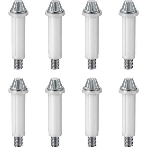 Set di 8 perni inferiori pieghevoli in acciaio al carbonio per ante di armadi, diametro esterno 3/8", per la riparazione di ferramenta per ante di armadi. (1/5)