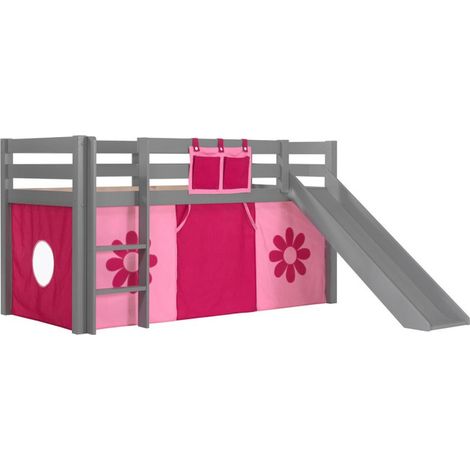 Pack - Lit Enfant Toboggan & Tente "Pino Flower" Gris (1/2)