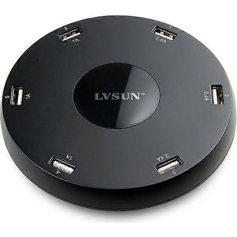 Compatible avec la station de charge USB intelligente à six ports 50 W noire (1/5)