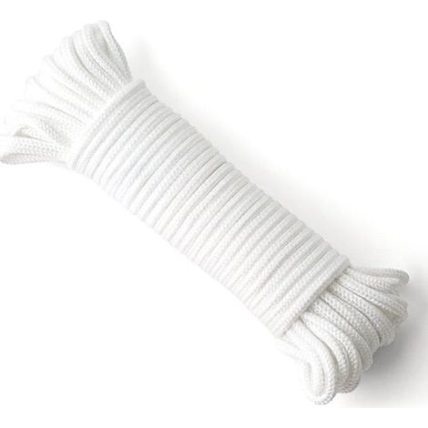 Corda in nylon - 6 mm - 20 m - Nera - Adatta a varie applicazioni - Corda intrecciata - Resistente all'usura (1/5)