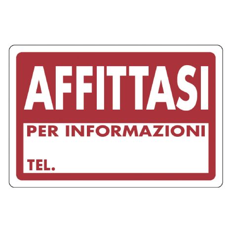Plaque signale'tique a' louer pour information te'l. PVC 30x20cm