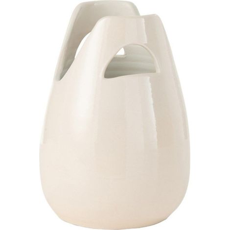 Vase Déco avec Anses "Pure Nature" 30cm Blanc (1/2)