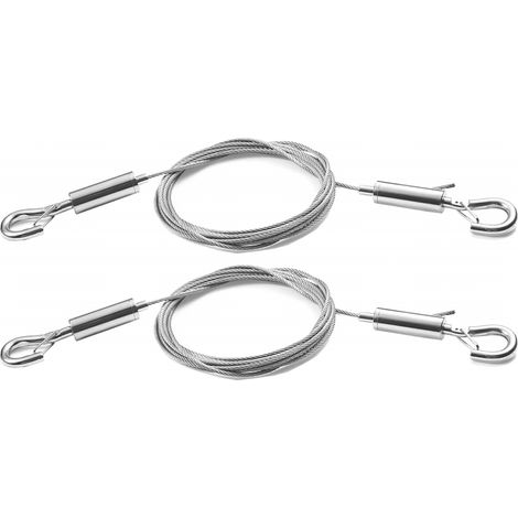 2 Câbles Suspension Image Acier Inox 2m x1.5mm Charge 30kg (1/5)