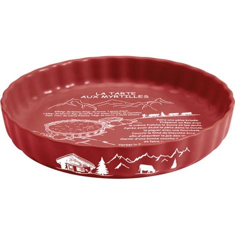 Table et Cook Plat à tarte grès cérame rouge 28 cm