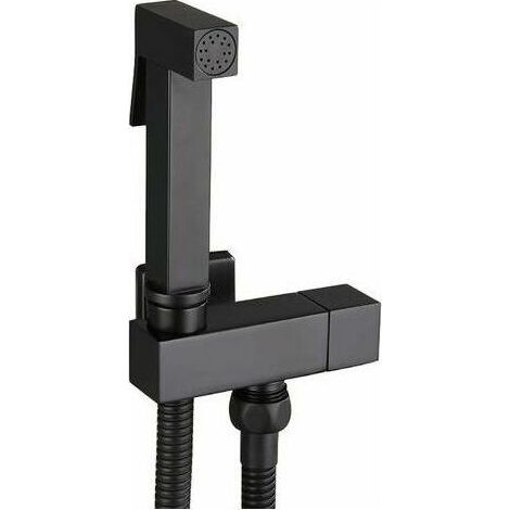 Douchette WC en laiton noir mat – Tuyau 150 cm en acier inoxydable – Nettoyage efficace et économique en eau – Installation facile (1/4)