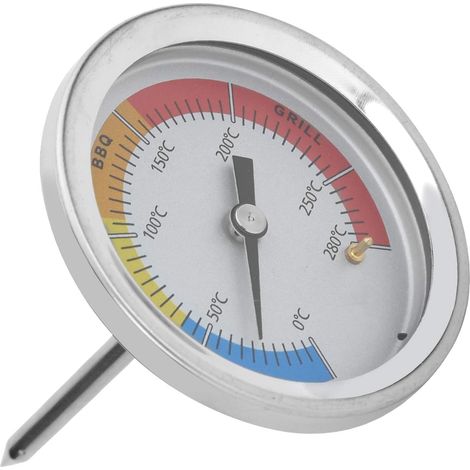 thermometre four,Thermometre Cuisine, Thermomètres de cuisson analogique, Thermomètress pour Barbecue Charbon de Bois Fumoir,Fumeur de Barbecue Jauge de températures Four à Pizza, 0-280℃ (1/5)