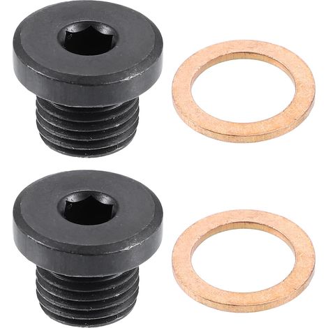2pcs Vis Vidange M14x1.5 Moteur Bouchon Carter d'Huile N0160276 avec Joint Cuivre pour Q5 2013-2016 (1/5)
