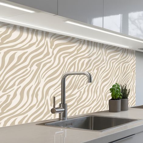 REVETEMENT MURAL DE CUISINE, CRÉDENCE DE CUISINE Zebra - Motif - Beige 100x60 (1/5)