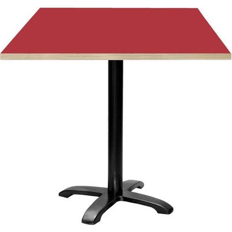 Table 70 x 70 cm - modèle Bazila rouge chants bois