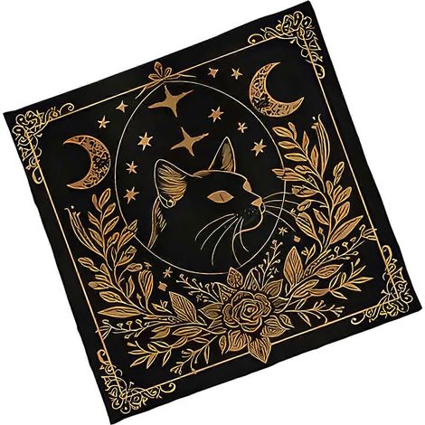 Nappe de divination Étoile Fleur Astrologie Tarots Nappe d'autel Accessoire de jeu de société divinatoire B 60x60cm (1/5)
