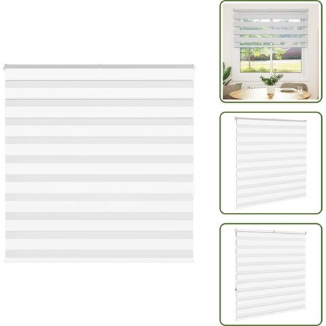 vidaXL Zebrarollo Weiß 150x150 cm Stoffbreite 145,9 cm Polyester (1/5)