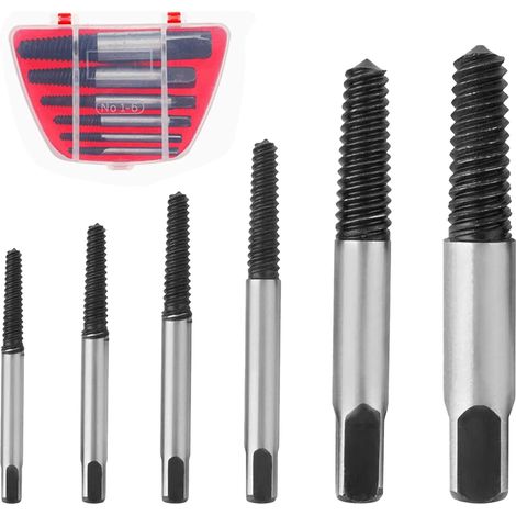 Easy Out Bolt Extractor Set of 6,  damaged stud removal tool,  with box,  for 1/8 to 1 inch thread Broken Stud (1/5)