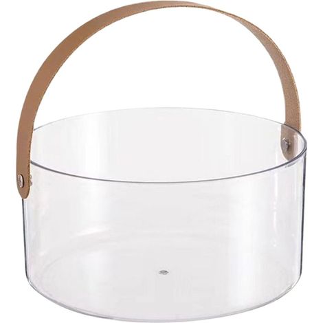 Ice Bucket - Clear Plastic Beverage Chilling Tub With Rope Handle - For Wine Champagne Beer Bottles - Outdoor Indoor Parties - 1 Piece