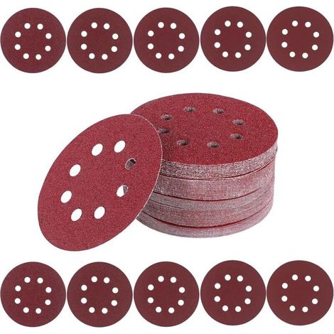 125mm Sanding Discs Mixed Grit 40/60/80/120/180/240/320/400/600/800 Sandpaper 100pcs 8 Hole Sanding Discs for Orbital Sander (1/5)