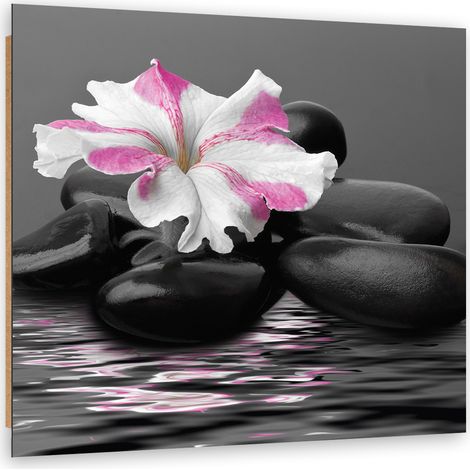 Quadro deco panel, Stones Pink Flower Zen - 60x60 (1/5)
