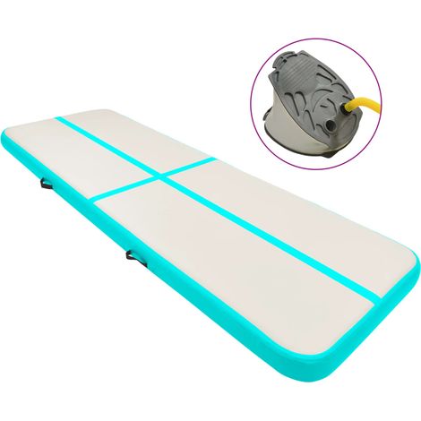 vidaXL Inflatable Gymnastics Mat with Pump 400x100x20 cm PVC Green (1/5)