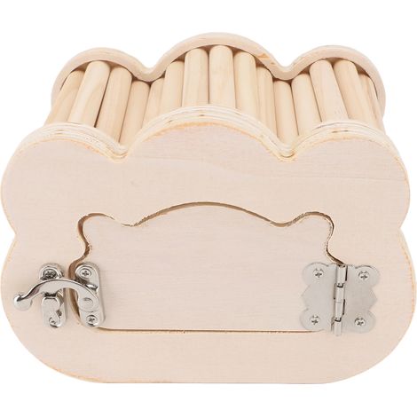 Cachette pour Hamster, maison multifonctionnelle, fabriquée à la main, Structure solide en bois, petit Animal pour Rat (1/5)