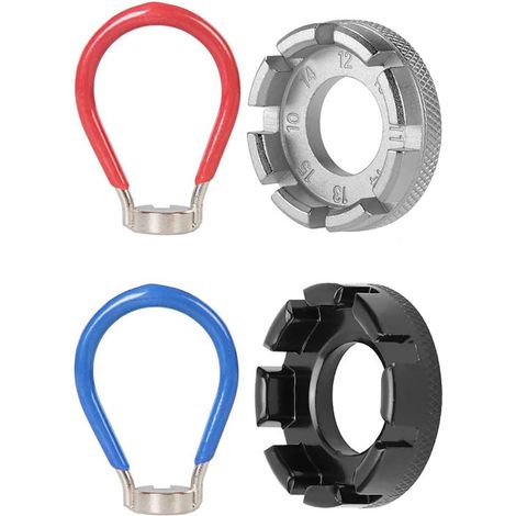 Kit de 4 Outils pour Vélo, Réglage des Rayons de Roue, Clé à Rayons et Tendeur de Rayons