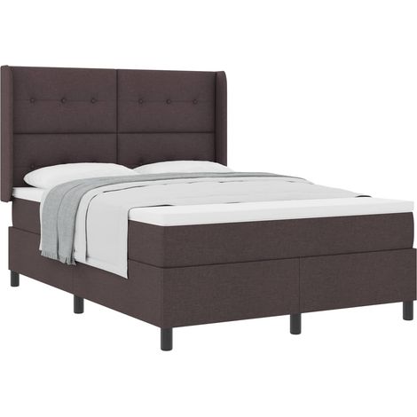 Maison Exclusive - Lit à ressorts avec matelas Marron foncé 200 x 160 cm tissu