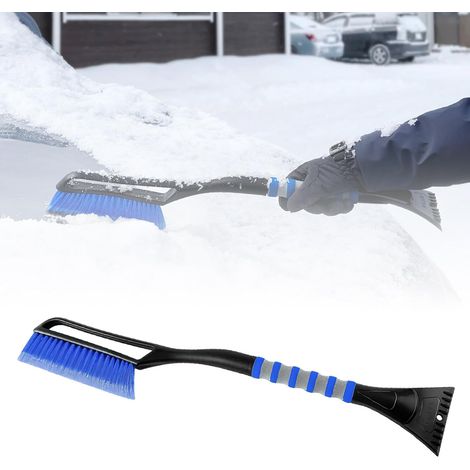 Raclette Vitre Telescopique Raclette Pare Brise Voiture Grattoir Vitre Brosse à Neige Poignée Ergonomique en Mousse Gadget Voiture Dégivreur Pare Brise 68 cm (Bleu) (1/5)