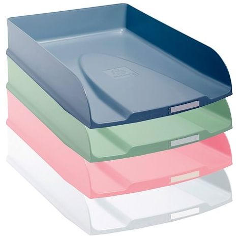 Lot de 4 corbeilles à courrier Exacompta Combo-Styli couleurs assorties