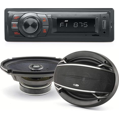 Pack sono voiture Autoradio AR270 USB + 2 haut parleurs ovales 6x9" Caliber 180W