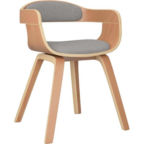 Maison Exclusive - Sedia da Pranzo Tortora in Legno Curvato e Tessuto (1/5)