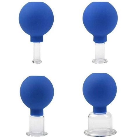 Set de Ventouses en Verre avec 4 Tailles Différentes, Ventouse pour Massage, Ventouse Anti-Cellulite, Tasses à Ventouses pour Massage Tête, Visage, Chaque Partie du Corps Triomphe 4 PCS (1/4)