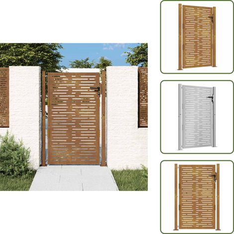 Recinzione - vidaXL Cancello da giardino 100x125 cm in acciaio Corten design quadrato - Sicurezza