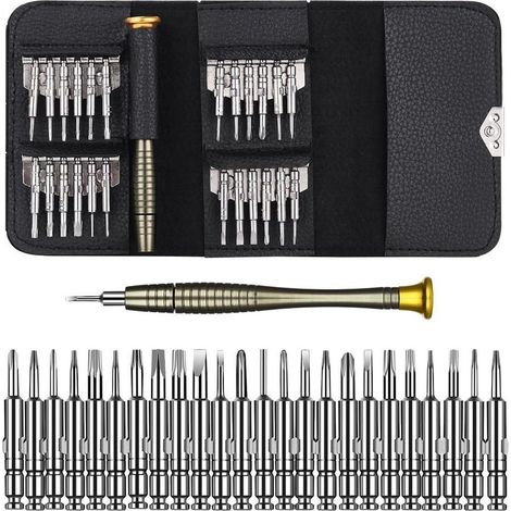 Tournevis Précision Mini 25 en 1 Kit de Outils Réparation pour iphone Portable Laptop Montre Bijoux Jouets Lunettes etc (1/5)