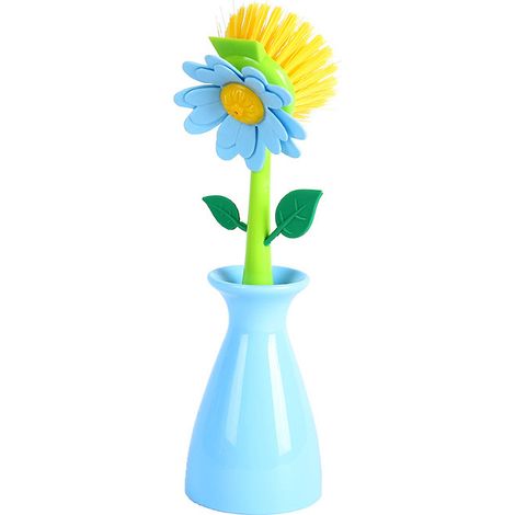 Lntyq Spülbürste mit Griff, abnehmbare Reinigungsbürste in Blumenform, Badezimmer-Küchenbürste, Badezimmer-Bouclé-Geschirrschüssel-Reinigungsbürste (1/5)