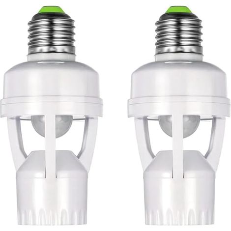 2 PCS E27 Adaptateur Douille LED Convertisseur Douille avec Capteur de Mouvement PIR AC100-240V Détecteur de Présence Humaine (1/5)