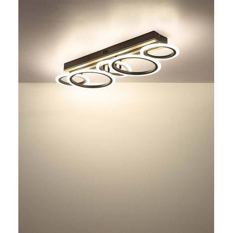 Deckenlampe Deckenleuchte Schlafzimmerlampe schwarz Holzoptik LED CCT L 74,5 cm (1/5)