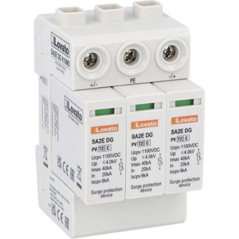 Scaricatore Di Sovratensione Tipo 2 1100Vdc Rib. ( LOVATO cod. SA2EDGK10M3 ) (1/2)