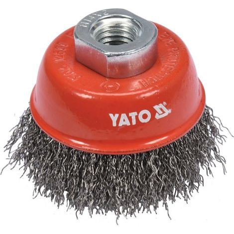 Spazzola a tazza 65 mm M14 in acciaio inox YT-47658 Yato (1/4)