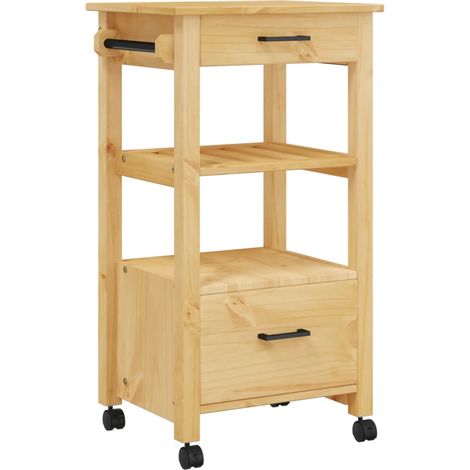 Chariot de cuisine MONZA 48x40x90 bois massif de pin (1/5)