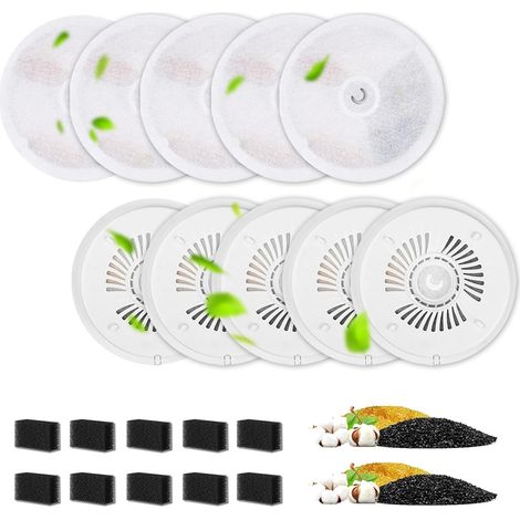 Lot de 10 filtres pour fontaine à chat Petkit Eversweet Solo SE/Solo 2/3 Pro/3/2S avec 10 filtres éponges, système de filtration quadruple 3.0 (1/5)