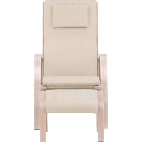Grötö Sessel mit Fußhocker beige. (1/4)