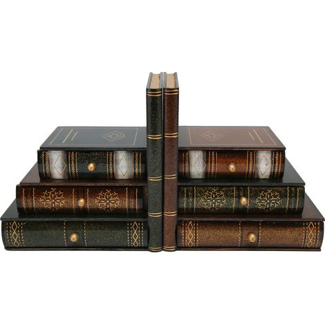 Étagères rétro avec tiroirs pour livres, supports de rangement décoratifs pour bibliothèque, finition bois vintage, lot de 1. (1/5)