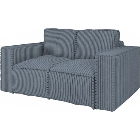 Sofa Designersofa 2-Sitzer VAJANA Stoff Tilia Azurblau (1/3)