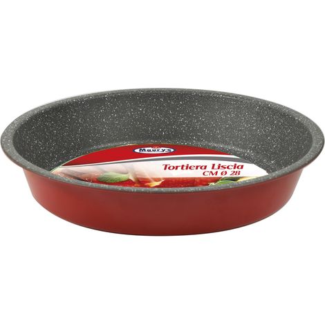 MAURY'S TORTIERA ROTONDA CON FONDO ANTIADERENTE DI DIAMETRO 28 CM