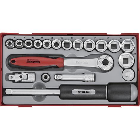 Jeu de douilles TT1 tray 3/8" 8-22mm 19 pièces 6 pans Teng Tools TT3819