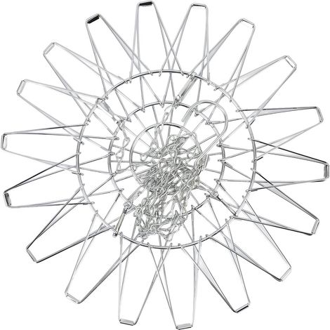 Mangeoire suspendue pour poulet et légumes, support de friandises multifonctionnel pliable en métal pour fruits, 1 pièce, argent (1/3)