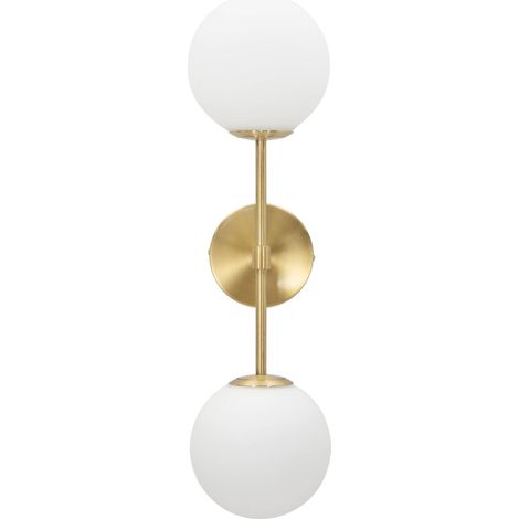 Aplique de pared ferretti dorado 55 cm 40 vatios metal vidrio
