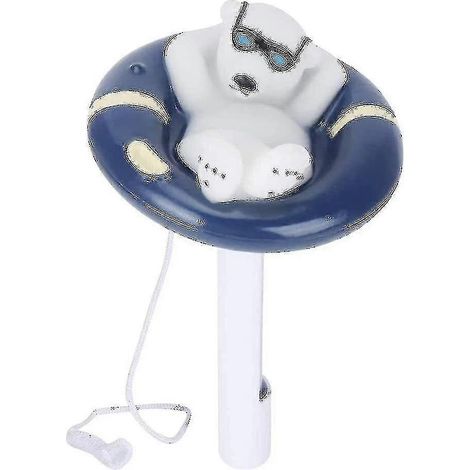 Thermomètre flottant pour piscine en forme d'ours polaire avec chaînette (1/5)