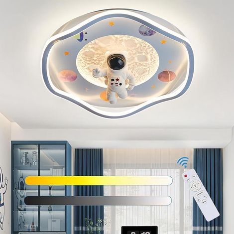Dimmable LED Astronaut Ceiling Light for Children with Remote Control, Recessed Blue, for Baby/Child's Room (1/5)